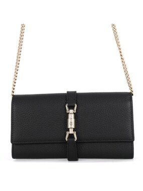 Gucci Chain Wallet Jackie 1961 Leather Black Shoulder Bag